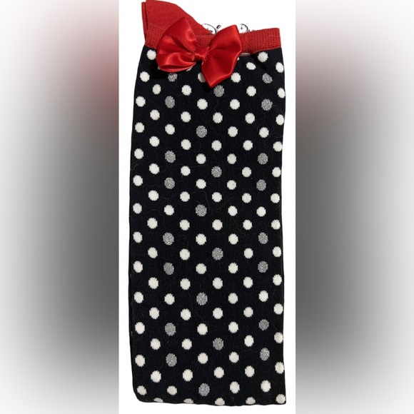Disney Accessories - Disney Minnie Polka Dot Knee High Ribbon Socks OS NWT